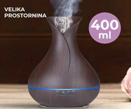 Platinet PADYM010DW vlažilec zraka in razpršilec eteričnih olj, LED osvetlitev v 7. barvah, timer, temna imitacija lesa