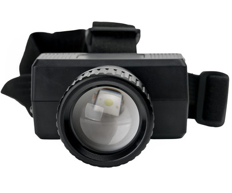 PLATINET PHLP51 naglavna LED svetilka, 10W moč, 1000 lumnov, 3000mAh polnilna baterija, nastavljiva svetlost, ZOOM funkcija, IPX4 vodoodpornost, upravljanje z gumbi / kretnjami, +naglavni trak, črna