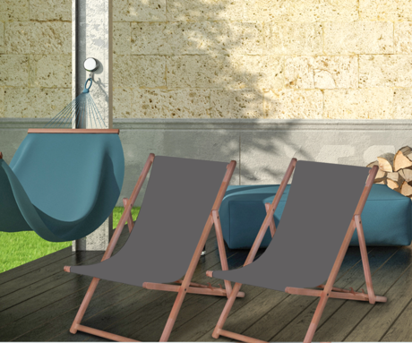 PLATINET PSW leseni ležalnik, MADE in EU, 3 stopnje nastavitve, zložljiva oblika, ultra lahka teža, zaščita pred nenamernim zlaganjem, bukov les, UV & vodoodporna tkanina, grafitno siv