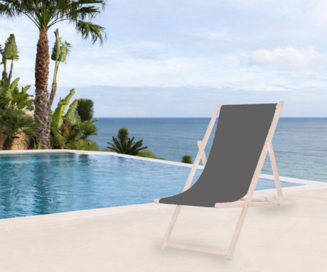 PLATINET PSW leseni ležalnik, MADE in EU, 3 stopnje nastavitve, zložljiva oblika, ultra lahka teža, zaščita pred nenamernim zlaganjem, bukov les, UV & vodoodporna tkanina, grafitno siv