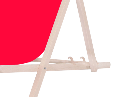 PLATINET PSW leseni ležalnik, MADE in EU, 3 stopnje nastavitve, zložljiva oblika, ultra lahka teža, zaščita pred nenamernim zlaganjem, bukov les, UV & vodoodporna tkanina, rdeč