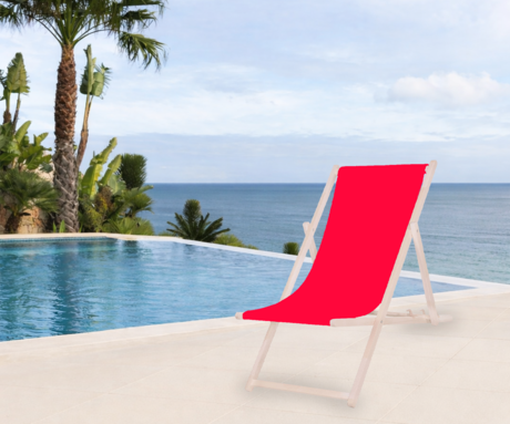PLATINET PSW leseni ležalnik, MADE in EU, 3 stopnje nastavitve, zložljiva oblika, ultra lahka teža, zaščita pred nenamernim zlaganjem, bukov les, UV & vodoodporna tkanina, rdeč