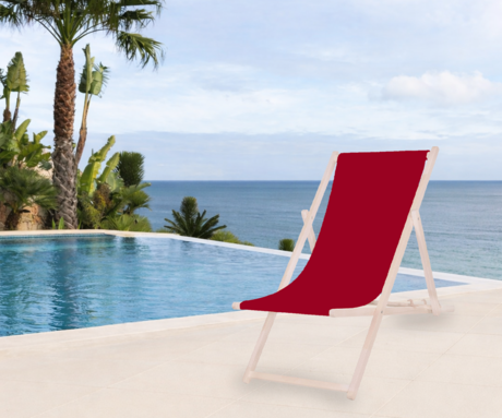 PLATINET PSW leseni ležalnik, MADE in EU, 3 stopnje nastavitve, zložljiva oblika, ultra lahka teža, zaščita pred nenamernim zlaganjem, bukov les, UV & vodoodporna tkanina, bordo rdeč
