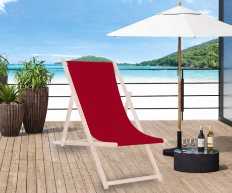 PLATINET PSW leseni ležalnik, MADE in EU, 3 stopnje nastavitve, zložljiva oblika, ultra lahka teža, zaščita pred nenamernim zlaganjem, bukov les, UV & vodoodporna tkanina, bordo rdeč