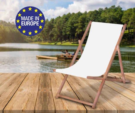 PLATINET PSW leseni ležalnik, MADE in EU, 3 stopnje nastavitve, zložljiva oblika, ultra lahka teža, zaščita pred nenamernim zlaganjem, bukov les, UV & vodoodporna tkanina, bel