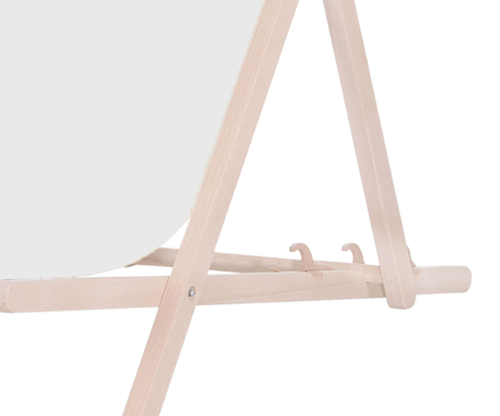 PLATINET PSW leseni ležalnik, MADE in EU, 3 stopnje nastavitve, zložljiva oblika, ultra lahka teža, zaščita pred nenamernim zlaganjem, bukov les, UV & vodoodporna tkanina, bel