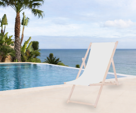 PLATINET PSW leseni ležalnik, MADE in EU, 3 stopnje nastavitve, zložljiva oblika, ultra lahka teža, zaščita pred nenamernim zlaganjem, bukov les, UV & vodoodporna tkanina, bel