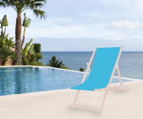 PLATINET PSW leseni ležalnik, MADE in EU, 3 stopnje nastavitve, zložljiva oblika, ultra lahka teža, zaščita pred nenamernim zlaganjem, bukov les, UV & vodoodporna tkanina, svetlo moder