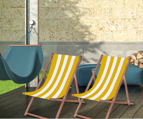 PLATINET PSW leseni ležalnik, MADE in EU, 3 stopnje nastavitve, zložljiva oblika, ultra lahka teža, zaščita pred nenamernim zlaganjem, bukov les, UV & vodoodporna tkanina, rumeno-bel