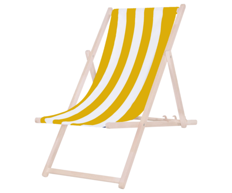 PLATINET PSW leseni ležalnik, MADE in EU, 3 stopnje nastavitve, zložljiva oblika, ultra lahka teža, zaščita pred nenamernim zlaganjem, bukov les, UV & vodoodporna tkanina, rumeno-bel