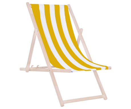 PLATINET PSW leseni ležalnik, MADE in EU, 3 stopnje nastavitve, zložljiva oblika, ultra lahka teža, zaščita pred nenamernim zlaganjem, bukov les, UV & vodoodporna tkanina, rumeno-bel