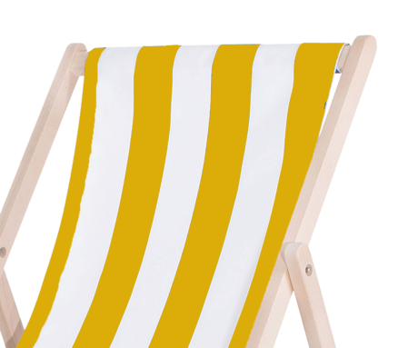 PLATINET PSW leseni ležalnik, MADE in EU, 3 stopnje nastavitve, zložljiva oblika, ultra lahka teža, zaščita pred nenamernim zlaganjem, bukov les, UV & vodoodporna tkanina, rumeno-bel