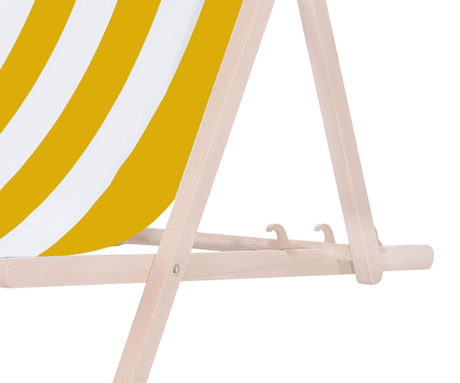 PLATINET PSW leseni ležalnik, MADE in EU, 3 stopnje nastavitve, zložljiva oblika, ultra lahka teža, zaščita pred nenamernim zlaganjem, bukov les, UV & vodoodporna tkanina, rumeno-bel