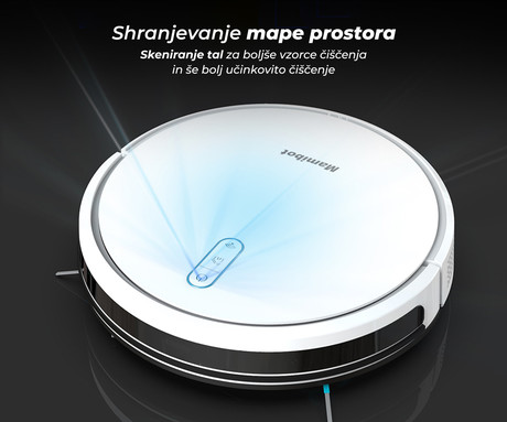 MAMIBOT EXVAC730 MARVLO robotski sesalnik, 3v1 hibrid (sesanje, pometanje, pomivanje), 3000Pa moč, GYRO 6.0 navigacija, WIFI, 2600mAh baterija, 2v1 rezervoar, aplikacija, bel (Cloud White)