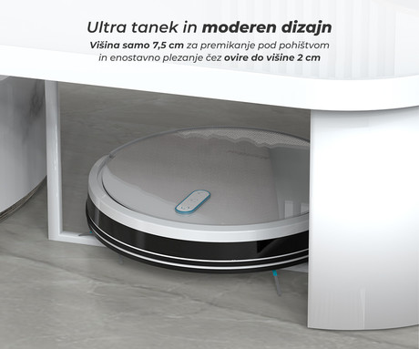 MAMIBOT EXVAC730 MARVLO robotski sesalnik, 3v1 hibrid (sesanje, pometanje, pomivanje), 3000Pa moč, GYRO 6.0 navigacija, WIFI, 2600mAh baterija, 2v1 rezervoar, aplikacija, bel (Cloud White)