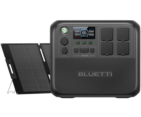 BLUETTI AC200L prenosna polnilna postaja, 2400W moč, 2048Wh baterija, polnjenje / napajanje naprav, BMS sistem, aplikacija, 4x AC, 2x DC 48/12V, 2x USB-A, 2x USB-C, zaslon, ročaj, črna