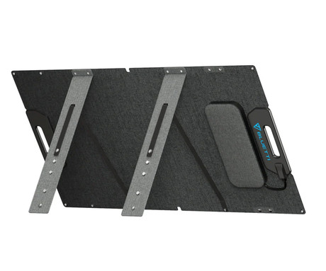 BLUETTI PV100 prenosni solarni panel, 100W moč, polnjenje polnilnih postaj, zložljiva oblika, stojalo, ročaj, UV odpornost, IP67 vodoodpornost, ETFE prevleka, MC4 konektor, črn