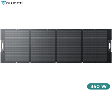 BLUETTI PV350 prenosni solarni panel, 350W moč, polnjenje polnilnih postaj, zložljiva oblika, stojalo, ročaj, UV odpornost, IP67 vodoodpornost, ETFE prevleka, MC4 konektor, črn