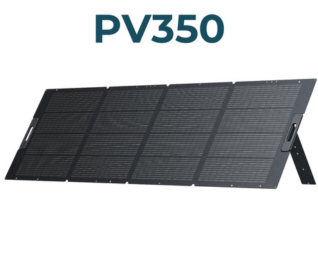 BLUETTI PV350 prenosni solarni panel, 350W moč, polnjenje polnilnih postaj, zložljiva oblika, stojalo, ročaj, UV odpornost, IP67 vodoodpornost, ETFE prevleka, MC4 konektor, črn