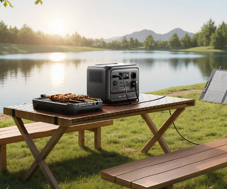 BLUETTI PREMIUM 100 V2 prenosna polnilna postaja, 1800W moč, 1024Wh baterija, polnjenje / napajanje naprav, BMS sistem, aplikacija, 2x AC, 1x DC 12V, 2x USB-A, 2x USB-C, zaslon, ročaj, črna