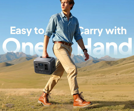 BLUETTI PREMIUM 100 V2 prenosna polnilna postaja, 1800W moč, 1024Wh baterija, polnjenje / napajanje naprav, BMS sistem, aplikacija, 2x AC, 1x DC 12V, 2x USB-A, 2x USB-C, zaslon, ročaj, črna