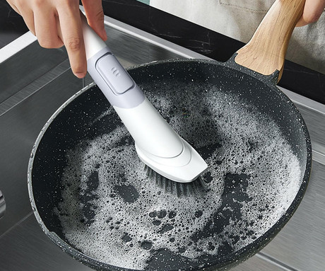 ALPINA krtača za pomivanje posode, z dozirnikom mila, multifunkcijska, les, ABS, 25x3x3cm