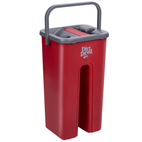 DIRT DEVIL komplet za čiščenje tal / površin, 4 kos, 360° vrtljiva krpa, 6L vedro, 2x krpa, ultra lahka teža, za suho / mokro čiščenje, siva, rdeča
