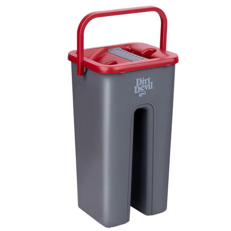 DIRT DEVIL komplet za čiščenje tal / površin, 4 kos, 360° vrtljiva krpa, 6L vedro, 2x krpa, ultra lahka teža, za suho / mokro čiščenje, siva, rdeča