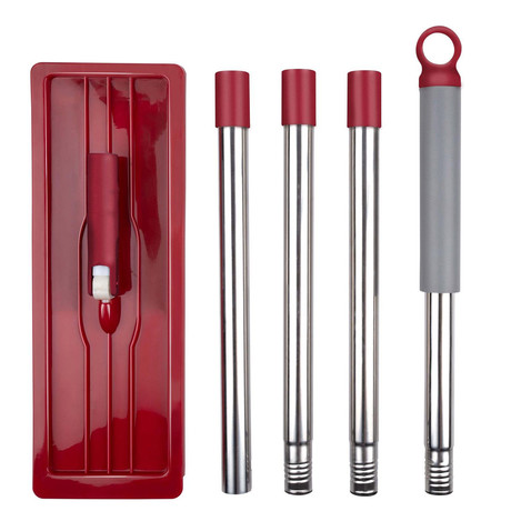 DIRT DEVIL komplet za čiščenje tal / površin, 4 kos, 360° vrtljiva krpa, 6L vedro, 2x krpa, ultra lahka teža, za suho / mokro čiščenje, siva, rdeča