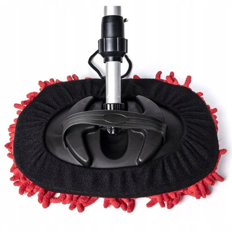 DIRT DEVIL komplet za pranje / čiščenje vozil, 5 kos, ALL IN ONE, 1x mehka krtača, 1x šenilna krpa, 3x držalo, možnost priključitve cevi za vodo, črn, rdeč