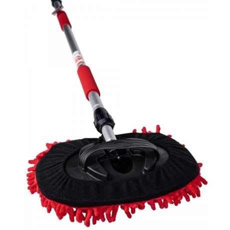 DIRT DEVIL komplet za pranje / čiščenje vozil, 5 kos, ALL IN ONE, 1x mehka krtača, 1x šenilna krpa, 3x držalo, možnost priključitve cevi za vodo, črn, rdeč