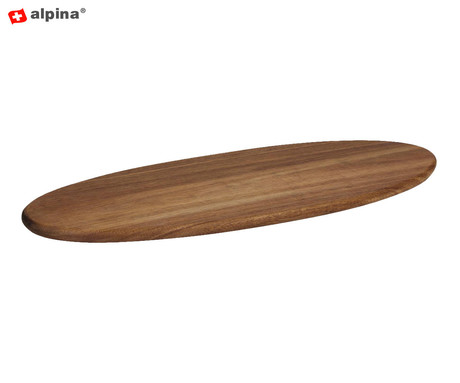 ALPINA servirna / rezalna deska, XL velikost, elegantna oblika, vzdržljiv les, enostavno čiščenje, 52x20x1.5cm, rjava