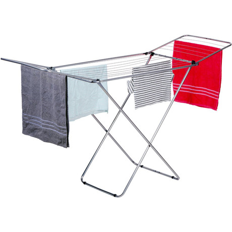 DIRT DEVIL stojalo za sušenje perila, samostoječe / zložljivo, kovinsko, 18m prostora, protizdrsne nogice, izjemna stabilnost, za notranjo / zunanjo uporabo, srebrno