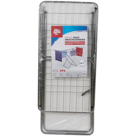 DIRT DEVIL stojalo za sušenje perila, samostoječe / zložljivo, kovinsko, 18m prostora, protizdrsne nogice, izjemna stabilnost, za notranjo / zunanjo uporabo, srebrno