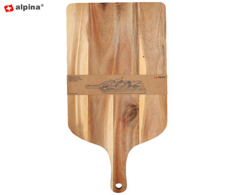 ALPINA servirna / rezalna deska, XXL velikost, elegantna oblika, vzdržljiv les, enostavno čiščenje, 57x30x2cm, rjava