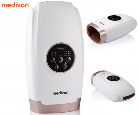 MEDIVON HAND masažna naprava za roke, profesionalna, PNEUMATIC / AIRBAG masaža, sproščanje / raztezanje / terapija, polnilna baterija, 6 načinov, 6 intenzivnosti, AcuPressure, funkcija gretja, timer