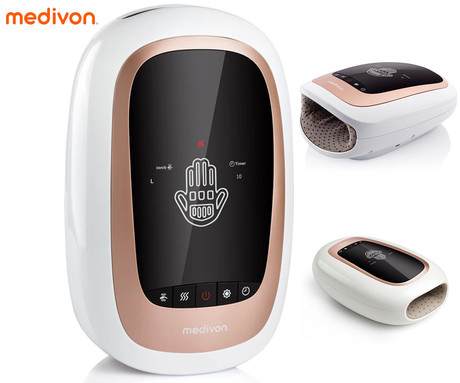 MEDIVON HAND LUX masažna naprava za roke, profesionalna, PNEUMATIC / AIRBAG masaža, sproščanje / raztezanje / terapija, polnilna baterija, 3 načini, 3 intenzivnosti, SoftTouch, funkcija gretja, timer