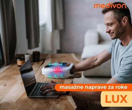 MEDIVON HAND LUX masažna naprava za roke, profesionalna, PNEUMATIC / AIRBAG masaža, sproščanje / raztezanje / terapija, polnilna baterija, 3 načini, 3 intenzivnosti, SoftTouch, funkcija gretja, timer