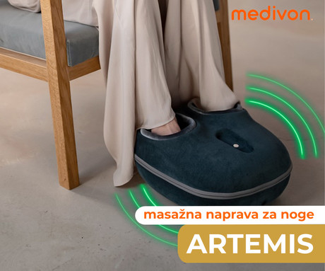 MEDIVON ARTEMIS 2V1 masažna naprava za noge, profesionalna / univerzalna, SHIATSU / ROLLING masaža, sproščanje / raztezanje / regeneracija, 3 načini, funkcija gretja, časovnik, daljinski upravljalnik