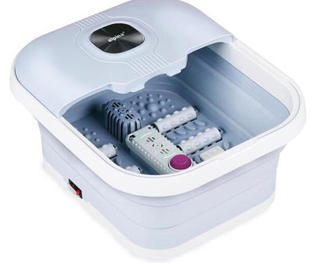 ALPINA masažna naprava za stopala, 500W moč, 8L prostornina, gretje / pomirjanje / masaža, zložljiva zasnova, enostavno čiščenje, 40x33.5x21cm, bela, siva