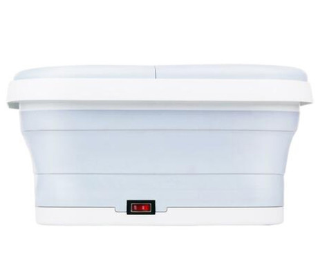 ALPINA masažna naprava za stopala, 500W moč, 8L prostornina, gretje / pomirjanje / masaža, zložljiva zasnova, enostavno čiščenje, 40x33.5x21cm, bela, siva