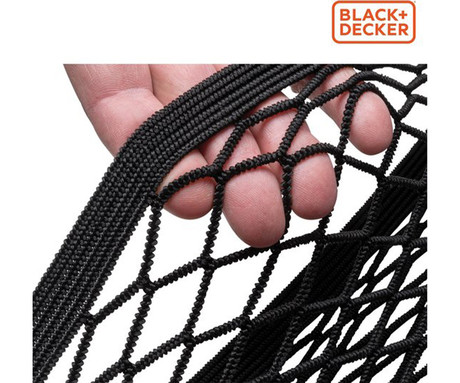 BLACK+DECKER mreže za prtljago za avto, 4 kos, različne velikosti, urejeno shranjevanje, Velcro, 40-80x25cm, črne