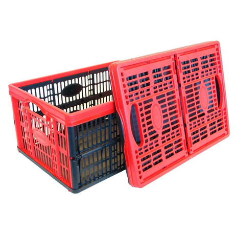 DIRT DEVIL zložljiva košara / zaboj za shranjevanje, 32L prostornina, 47.5x35x23.6cm, zložljiva zasnova, trpežna izdelava, ultra lahka teža, črna, rdeča