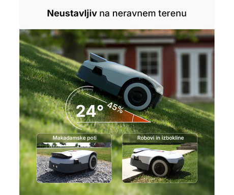 ANTHBOT GENIE 600 pametna robotska kosilnica, brez žice, do 900m2, RTK GPS + 4x AI 3D Vision kamera, aplikacija, AUTO mapiranje / načrtovanje poti, naklon do 45%, IPX6 vodoodpornost, WIFI, BT