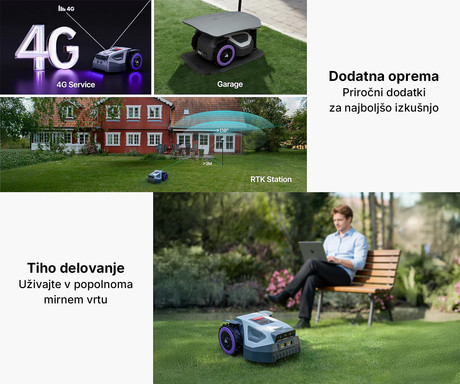 ANTHBOT M5 RTK pametna robotska kosilnica, brez žice, do 500m2, RTK GPS + Dual Vision kamera, aplikacija, AUTO mapiranje / načrtovanje poti, naklon do 45%, IPX6 vodoodpornost, WIFI, 4G, BT