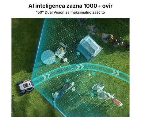 ANTHBOT M5 LiDAR pametna robotska kosilnica, brez žice, do 500m2, 360° LiDAR + Dual Vision kamera, aplikacija, AUTO mapiranje / načrtovanje poti, naklon do 45%, IPX6 vodoodpornost, WIFI, 4G, BT