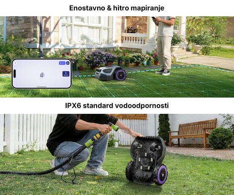 ANTHBOT M5 LiDAR pametna robotska kosilnica, brez žice, do 500m2, 360° LiDAR + Dual Vision kamera, aplikacija, AUTO mapiranje / načrtovanje poti, naklon do 45%, IPX6 vodoodpornost, WIFI, 4G, BT