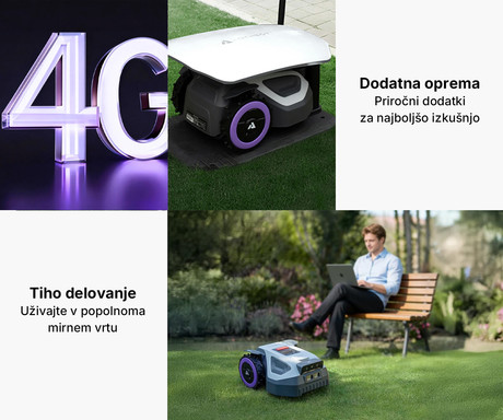 ANTHBOT M5 LiDAR pametna robotska kosilnica, brez žice, do 500m2, 360° LiDAR + Dual Vision kamera, aplikacija, AUTO mapiranje / načrtovanje poti, naklon do 45%, IPX6 vodoodpornost, WIFI, 4G, BT