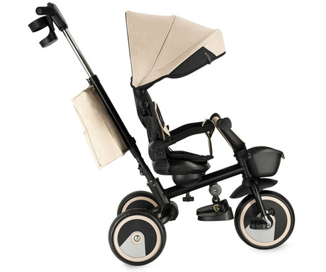 MoMi IVI 3v1 otroški voziček / kolo / tricikel, večnamenski, nastavljiv, zložljiv, črno-bež