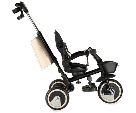 MoMi IVI 3v1 otroški voziček / kolo / tricikel, večnamenski, nastavljiv, zložljiv, črno-bež
